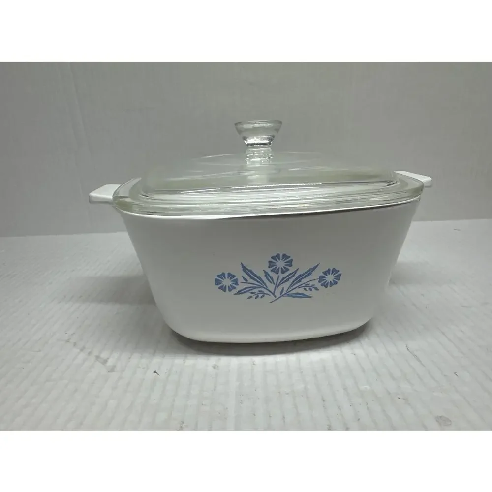 CorningWare Blue Cornflower 7 Cup Casserole 1 3/4 Qt P-13/4-B With Lid USA Made‎